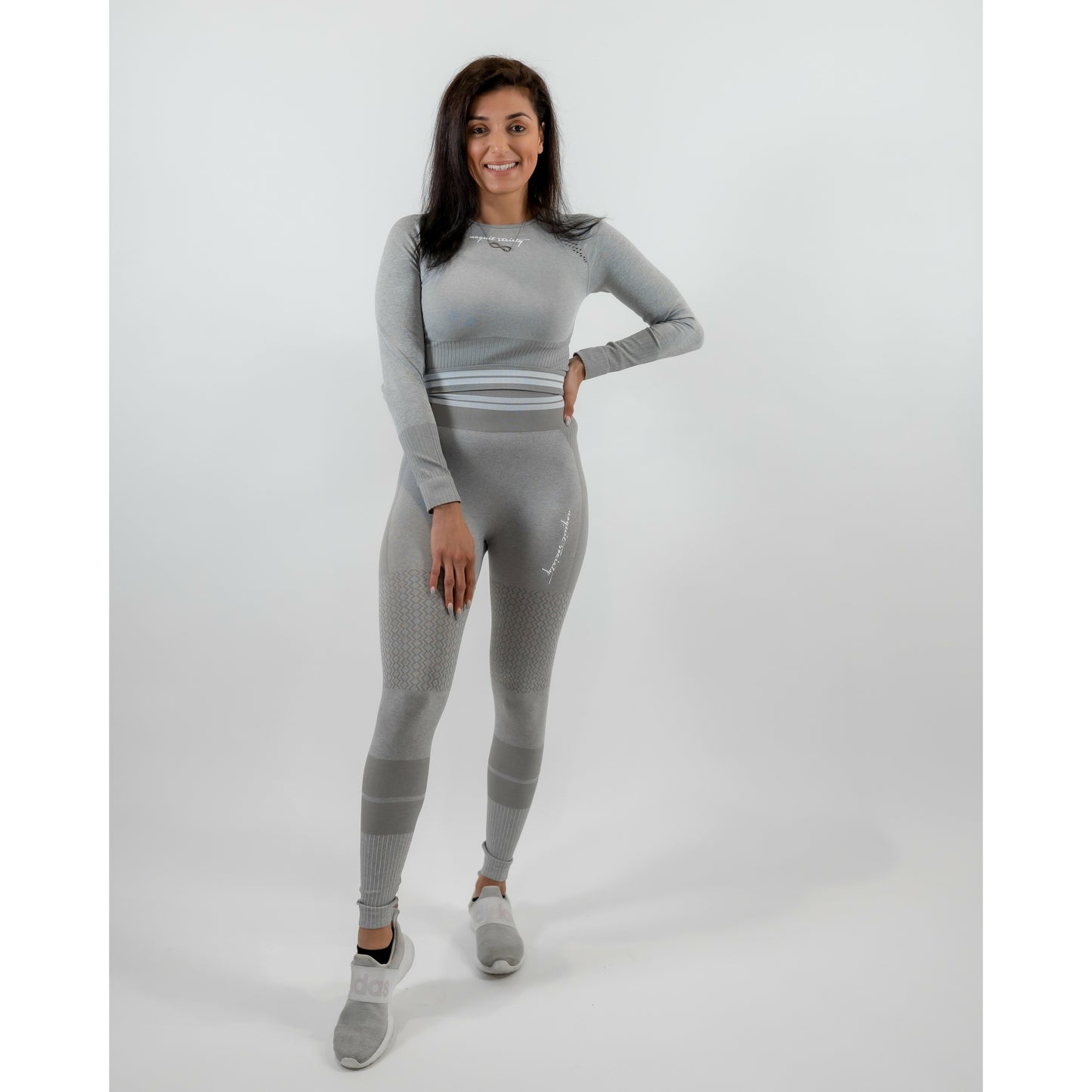 LUX SEAMLESS SET - HEATHER GREY - noquitsociety