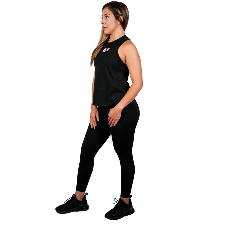 ASPIRE SPLIT BACK TANK -BLACK - noquitsociety