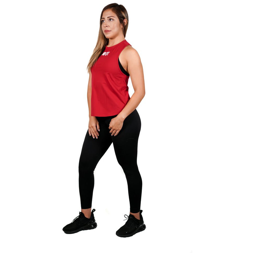 ASPIRE SPLIT BACK TANK - WINE RED - noquitsociety