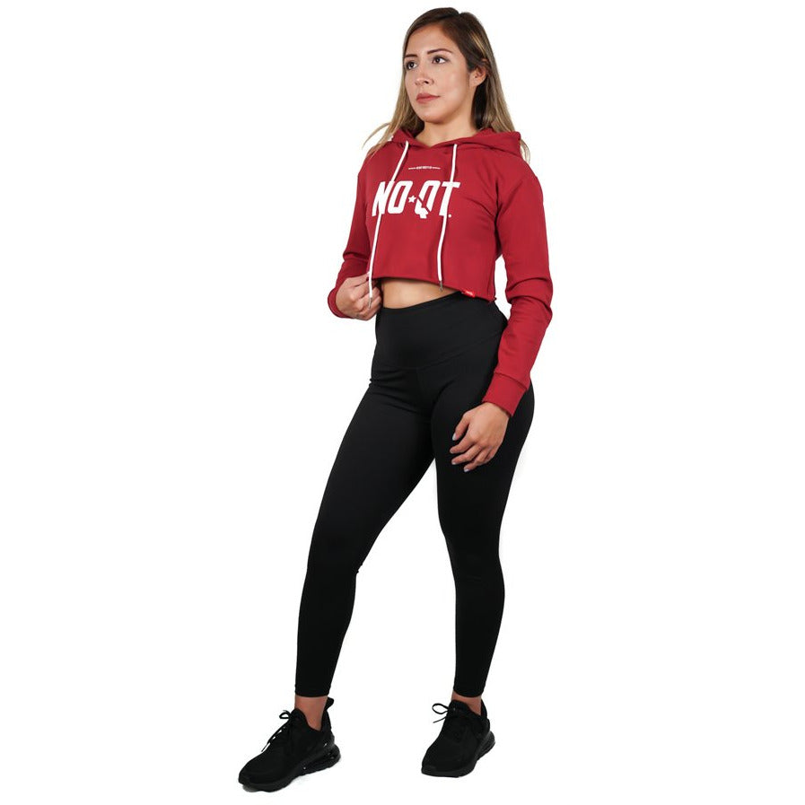 DESIRE CROP HOODIE -BURGUNDY - noquitsociety