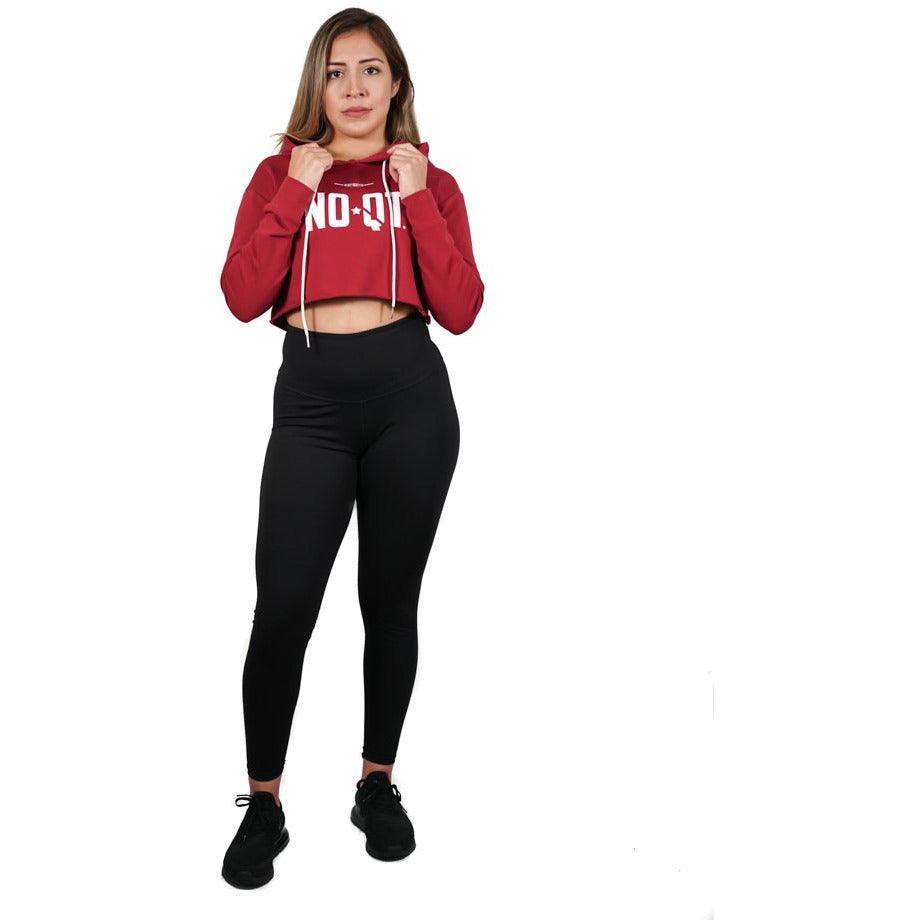 DESIRE CROP HOODIE -BURGUNDY - noquitsociety
