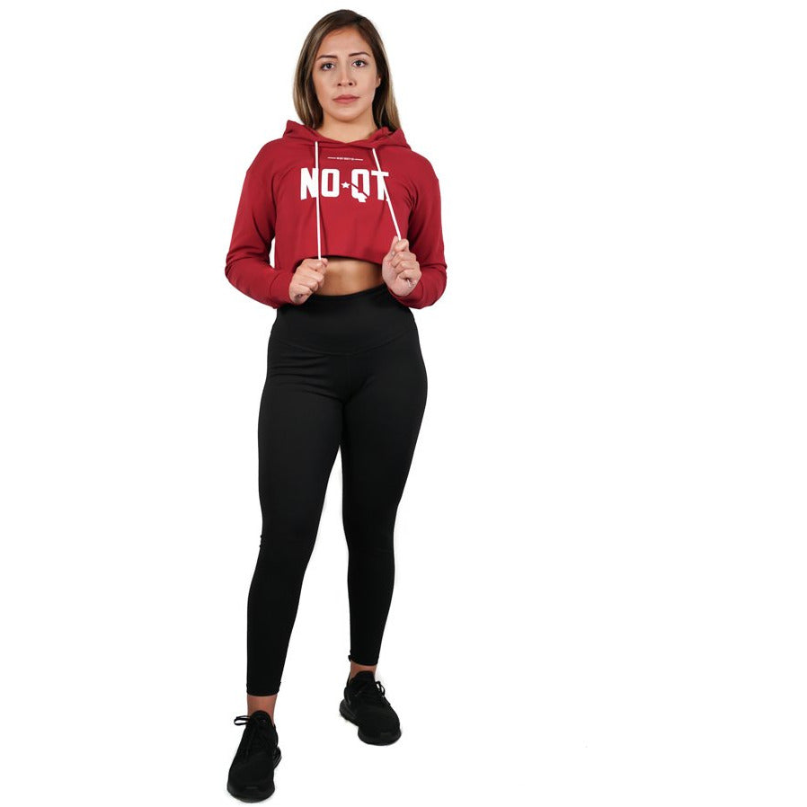 DESIRE CROP HOODIE -BURGUNDY - noquitsociety