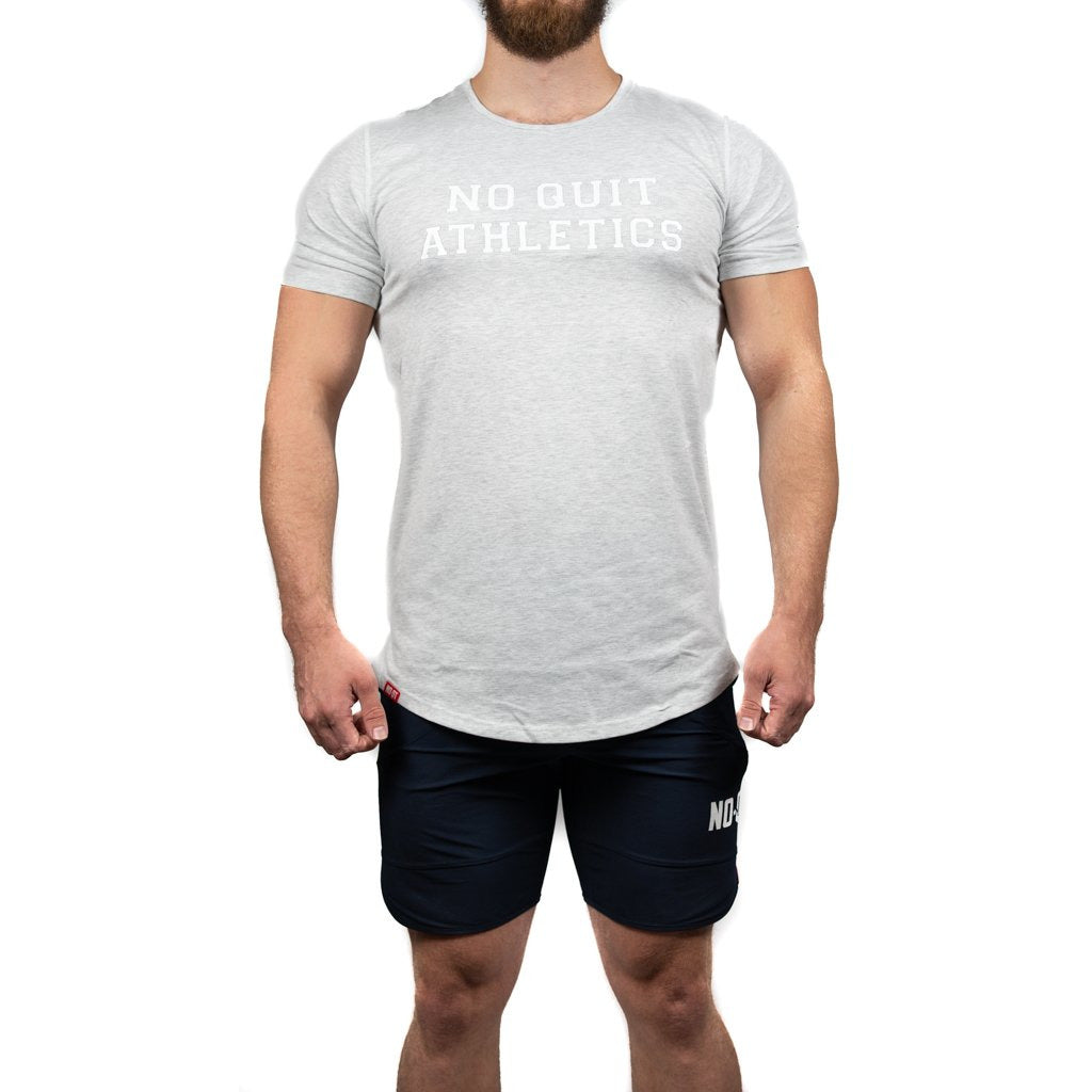 ATHLETE PREMIUM T-SHIRT - HEATHER GREY - noquitsociety