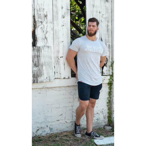 ATHLETE PREMIUM T-SHIRT - HEATHER GREY - noquitsociety