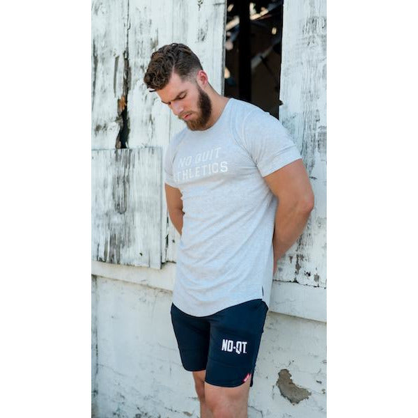 ATHLETE PREMIUM T-SHIRT - HEATHER GREY - noquitsociety