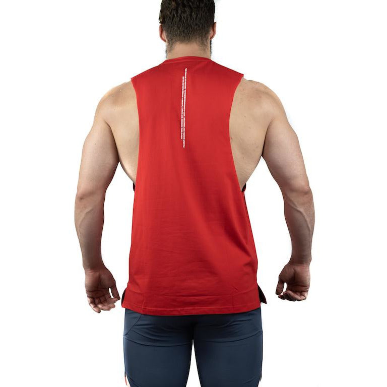 HYBRID MUSLCE TEE - CRIMSON RED - noquitsociety