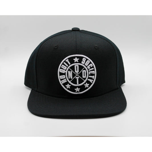 SOCIETY SNAPBACK - STEALTH BLACK - noquitsociety