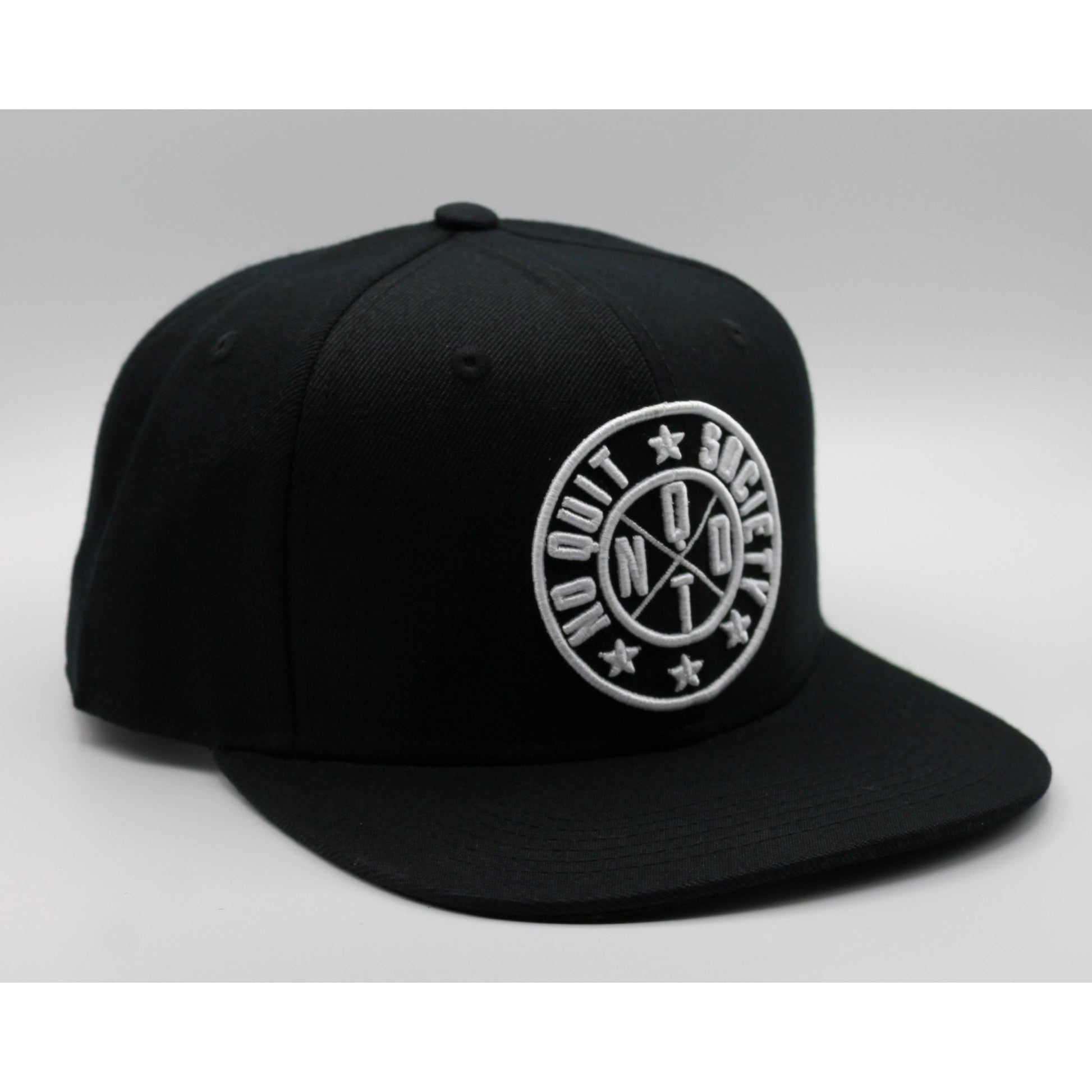 SOCIETY SNAPBACK - STEALTH BLACK - noquitsociety
