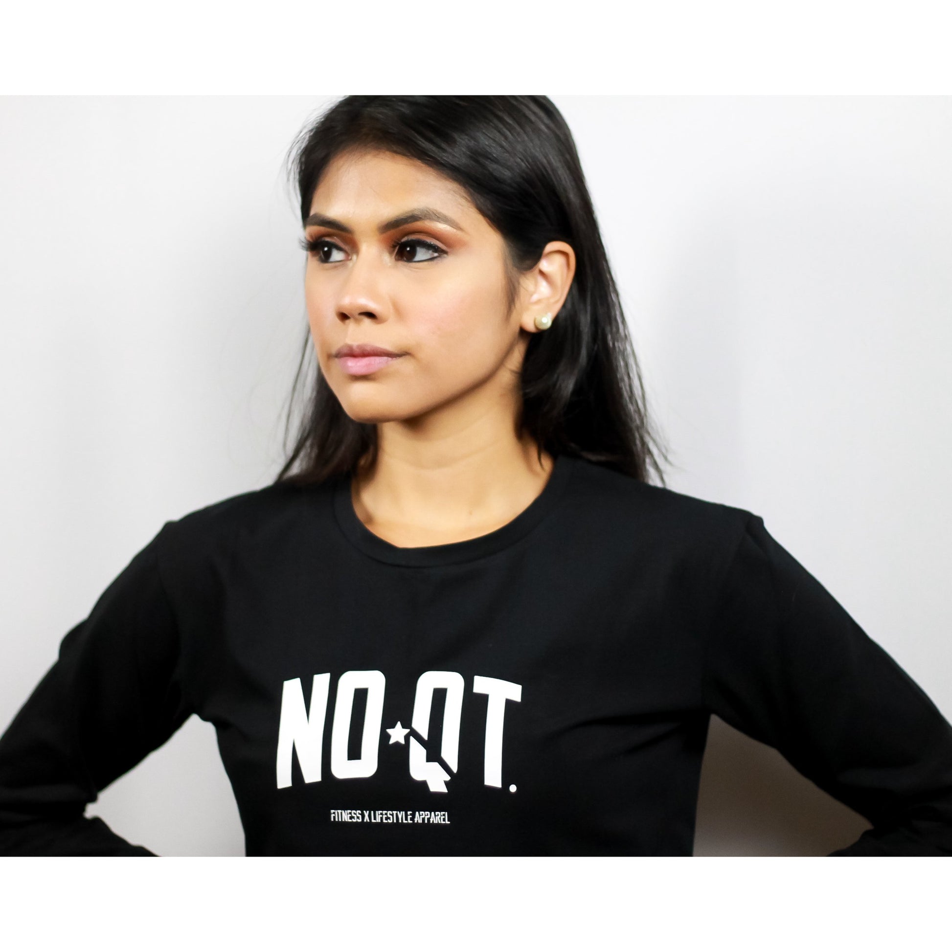 ASPIRE CROPPED LONG SLEEVE -BLACK - noquitsociety