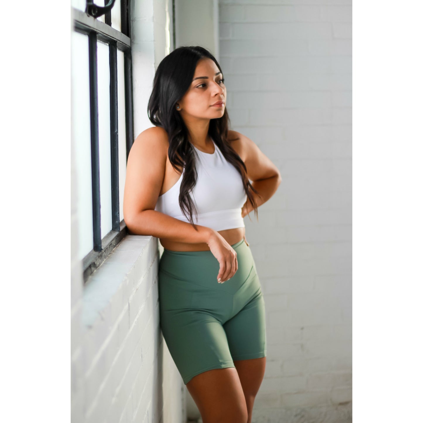 LIMITLESS BIKER SHORTS - PINE GREEN - noquitsociety
