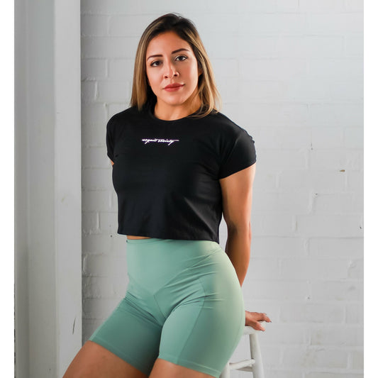 ESSENTIAL CROP T-SHIRT v2 - BLACK - noquitsociety