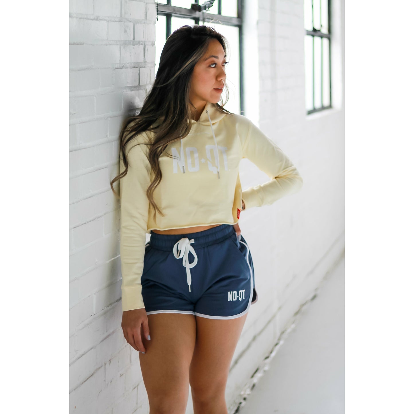 DESIRE CROPPED V2 HOODIE - SANDY BEIGE - noquitsociety