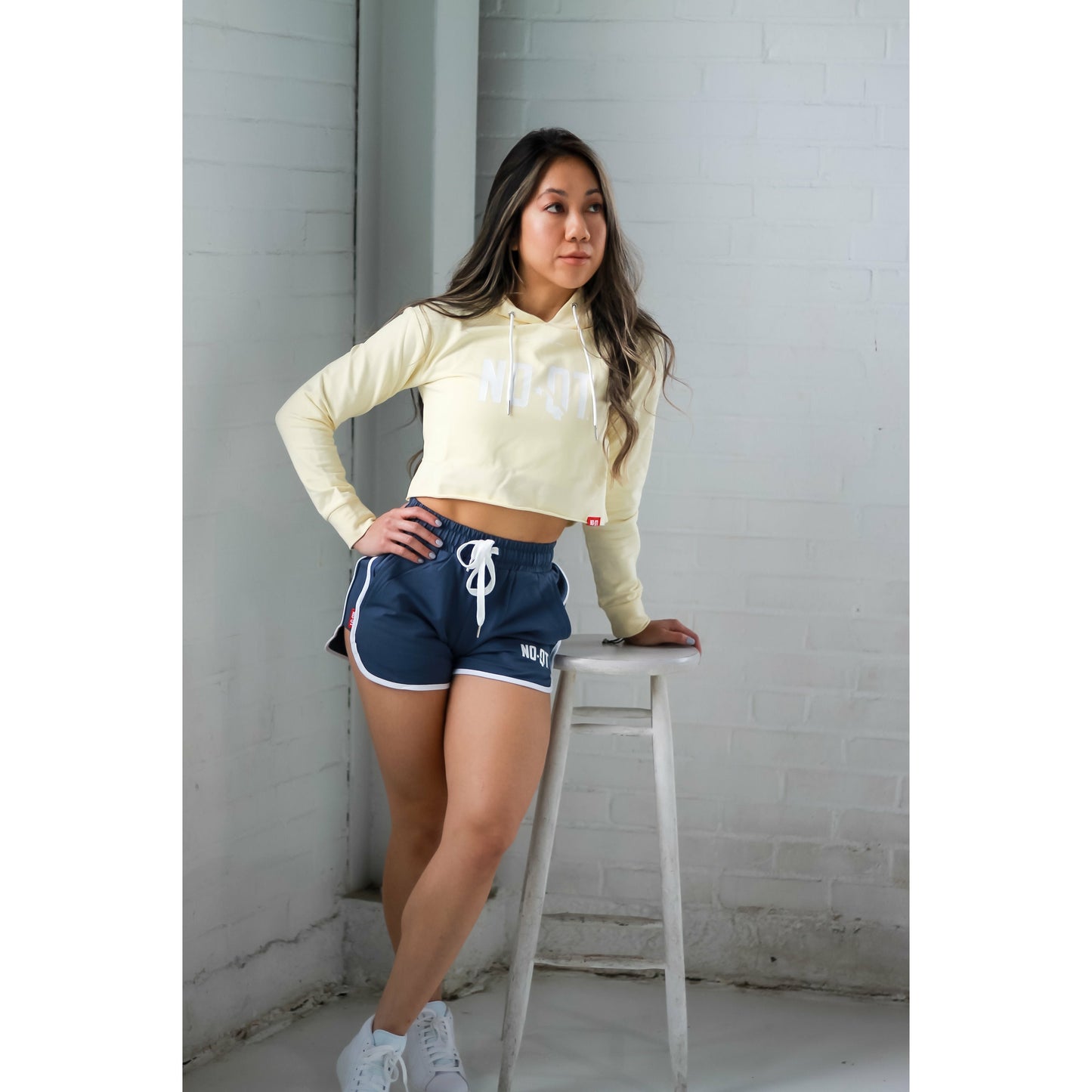 DESIRE CROPPED V2 HOODIE - SANDY BEIGE - noquitsociety