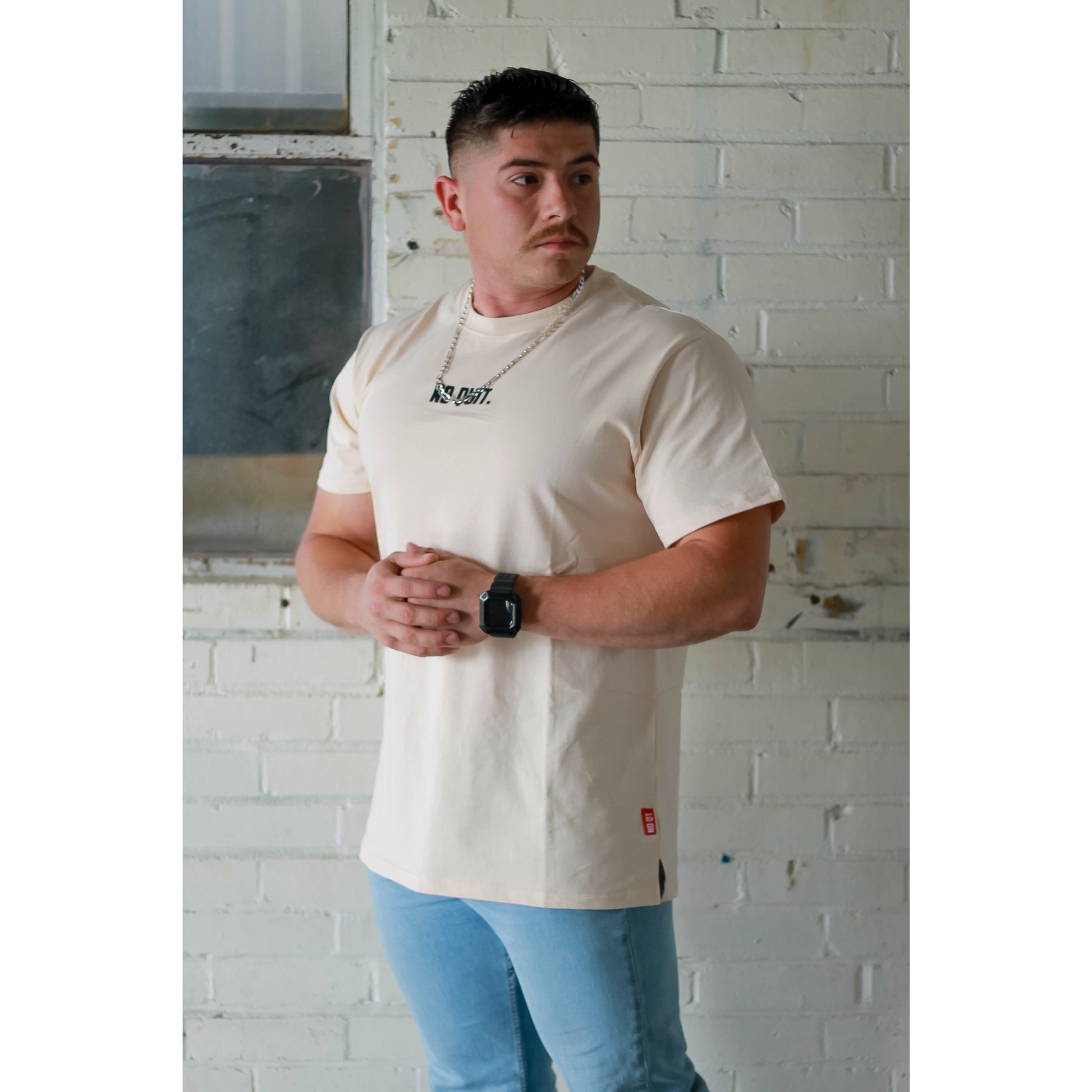 JACKED OVERSIZE TEE- BEIGE - noquitsociety