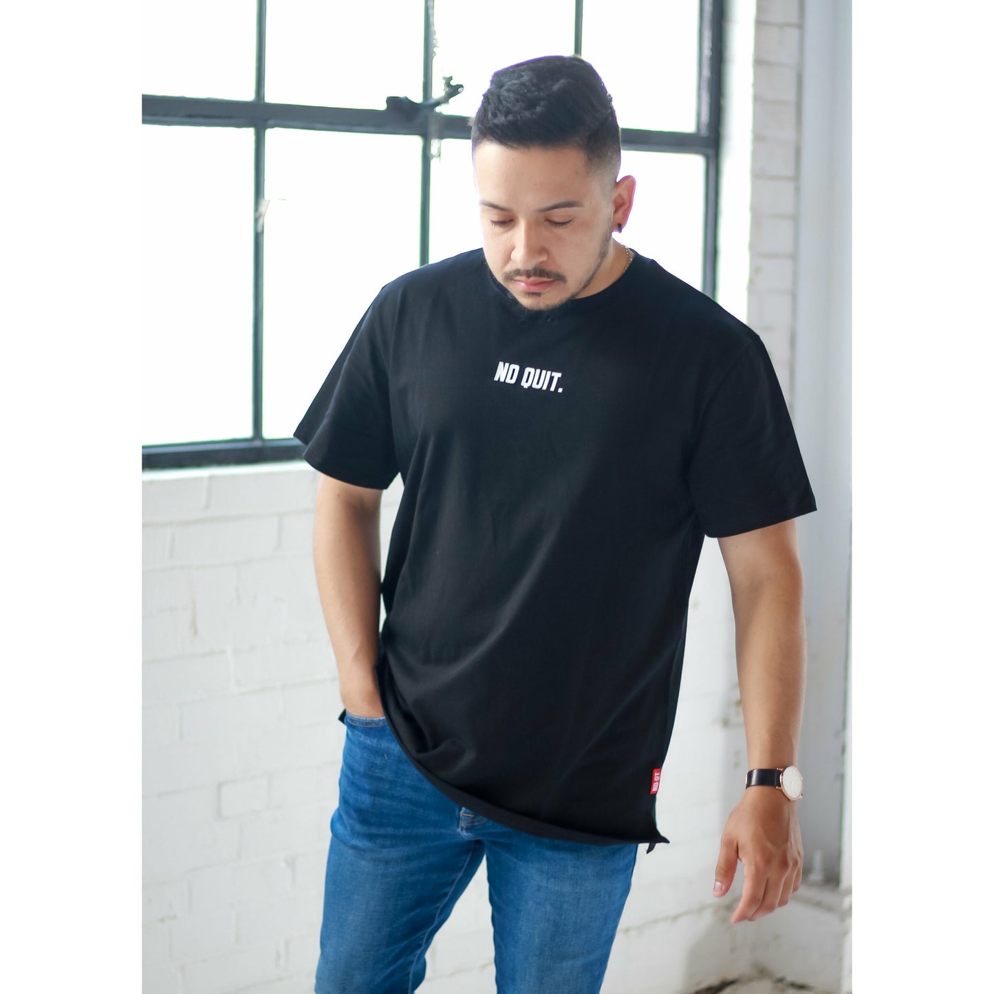 JACKED OVERSIZE TEE-BLACK - noquitsociety