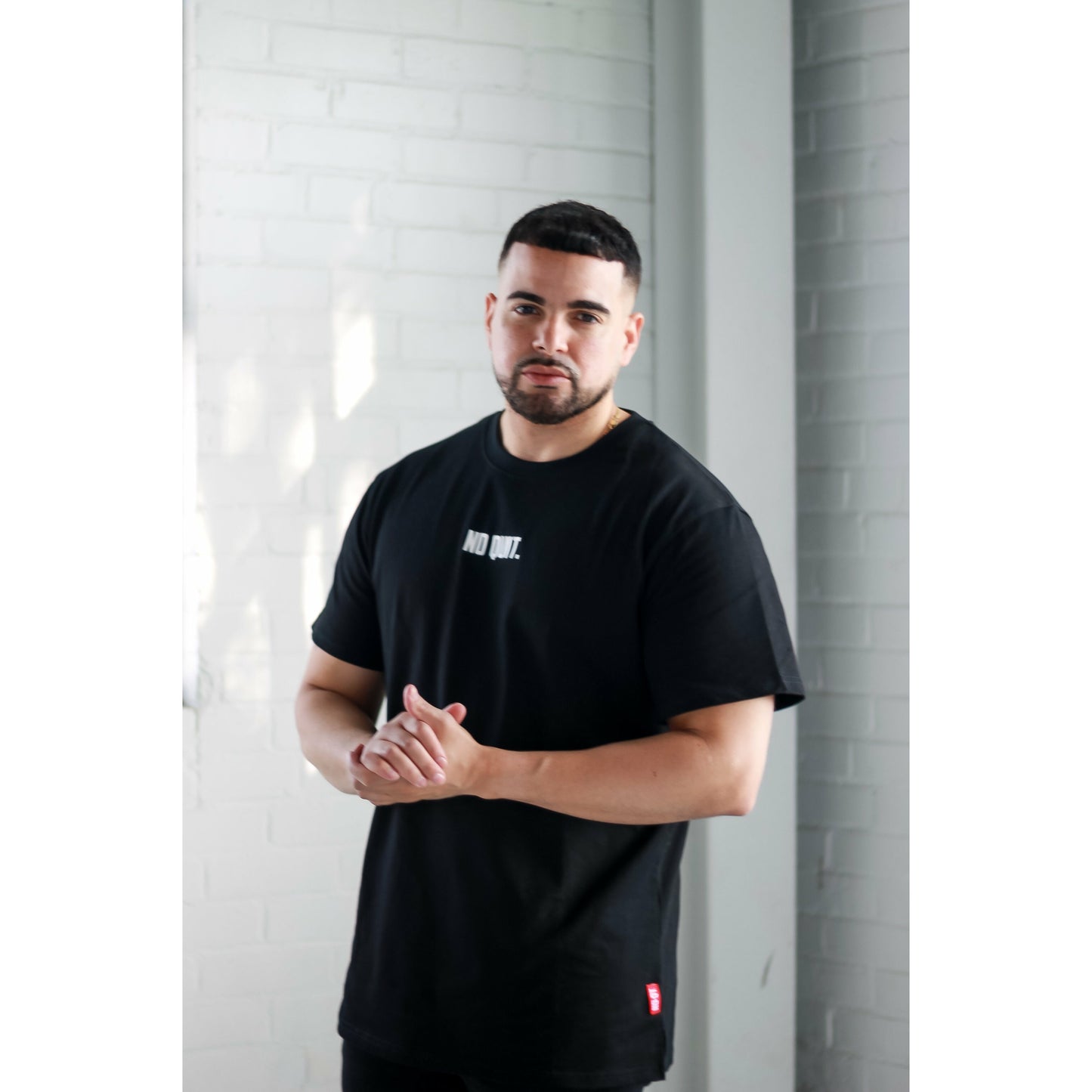 JACKED OVERSIZE TEE-BLACK - noquitsociety