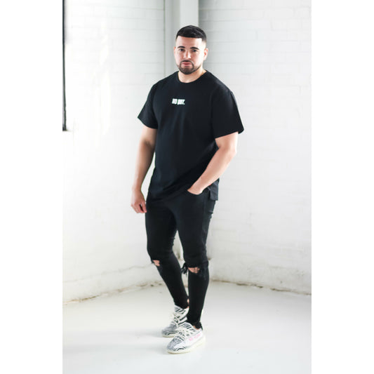 JACKED OVERSIZE TEE-BLACK - noquitsociety