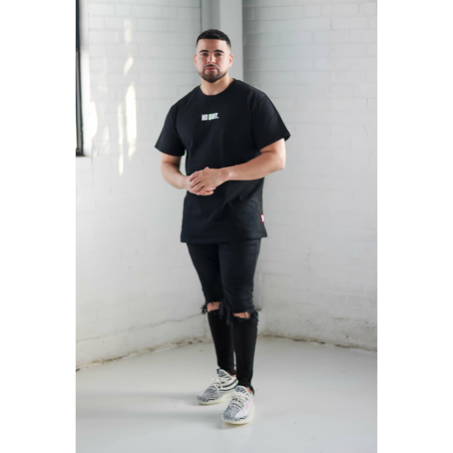 JACKED OVERSIZE TEE-BLACK - noquitsociety