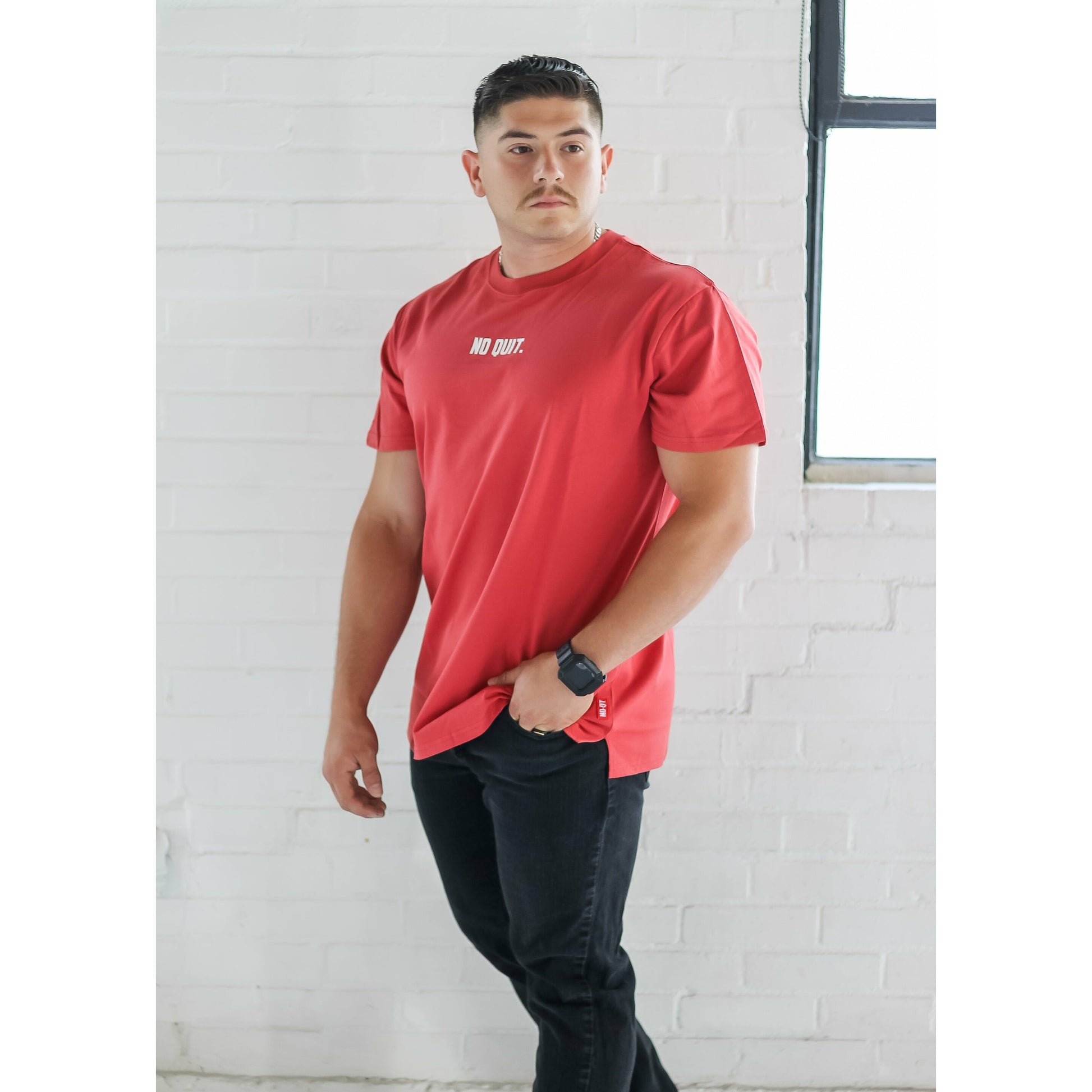 JACKED OVERSIZE  TEE - BURGUNDY - noquitsociety
