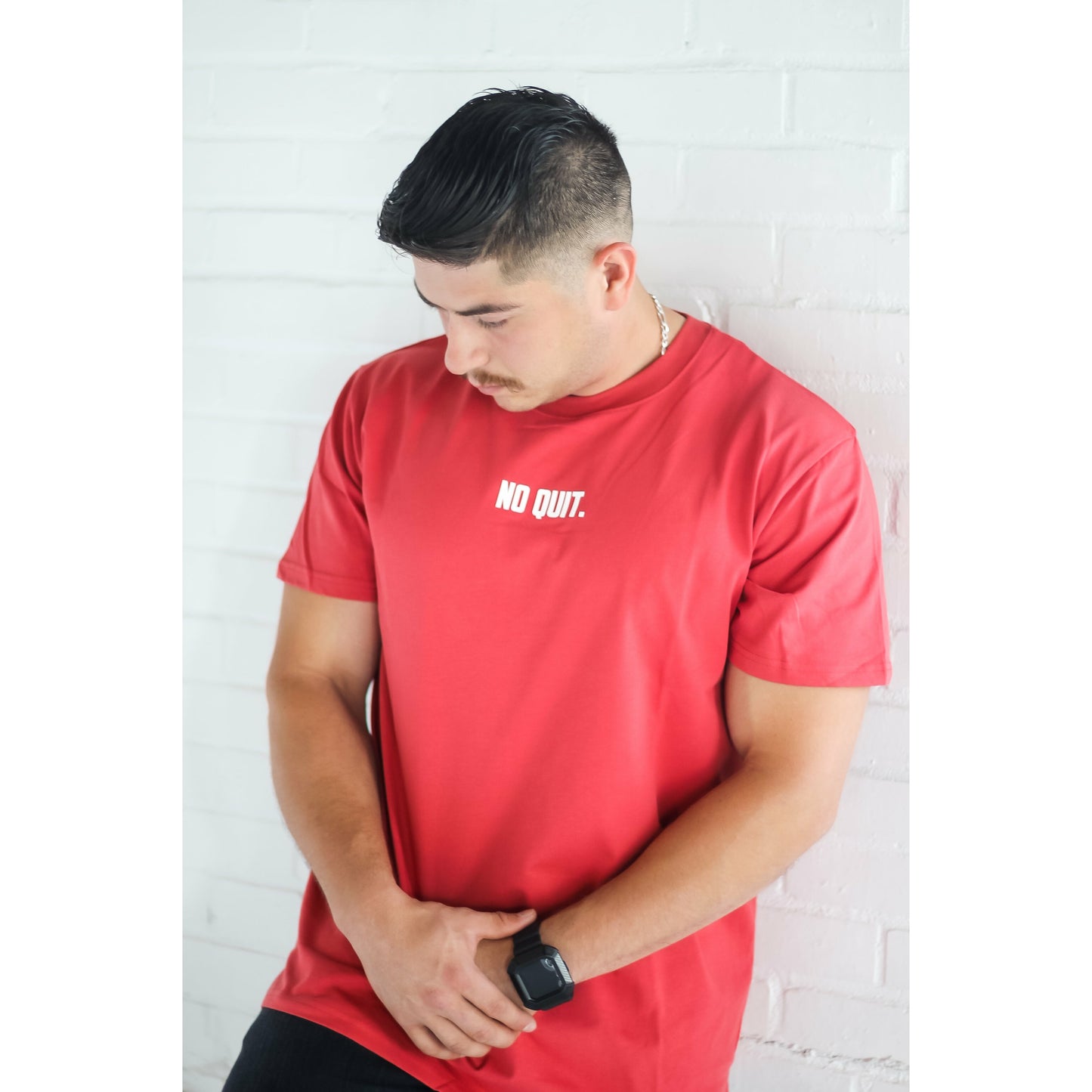 JACKED OVERSIZE  TEE - BURGUNDY - noquitsociety