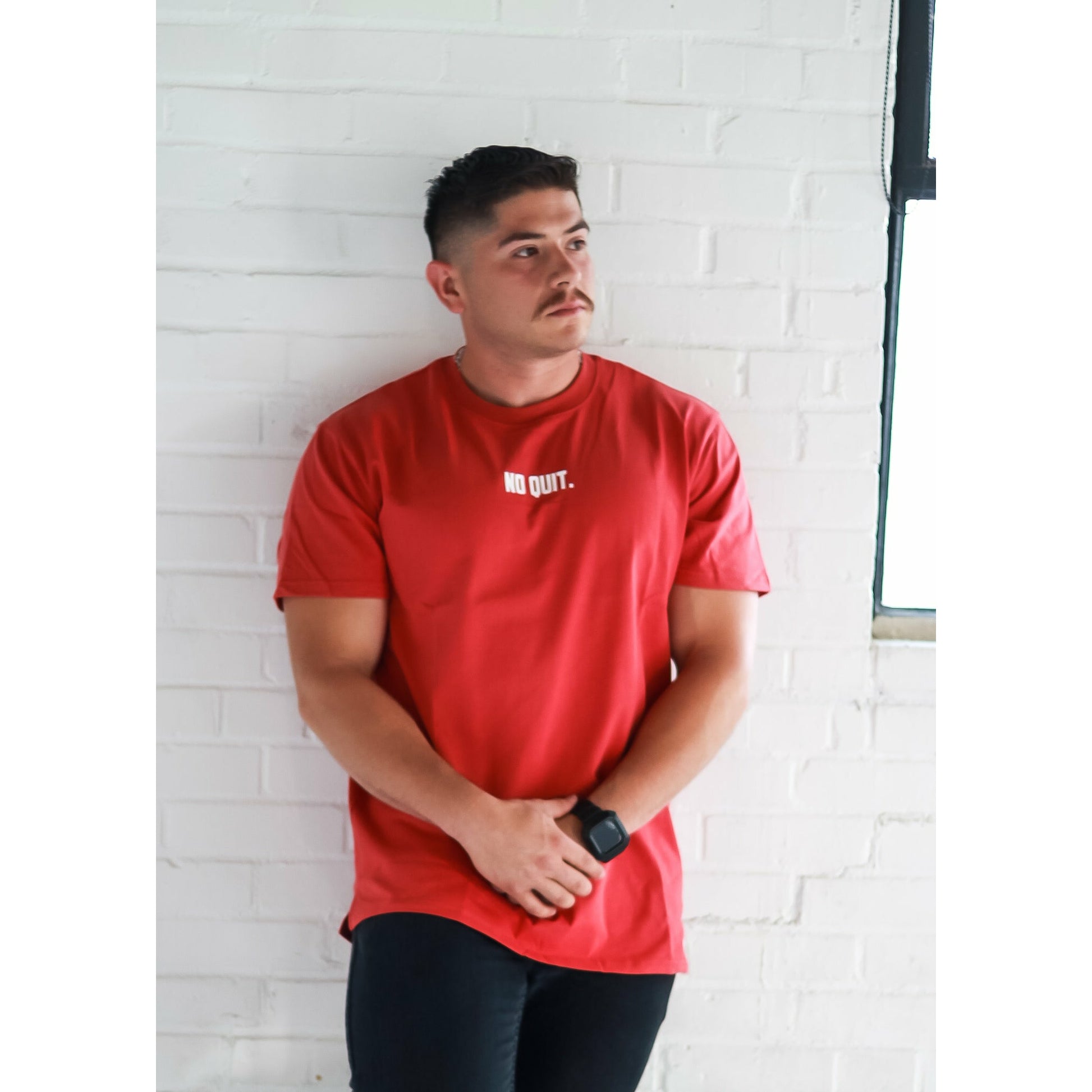 JACKED OVERSIZE  TEE - BURGUNDY - noquitsociety