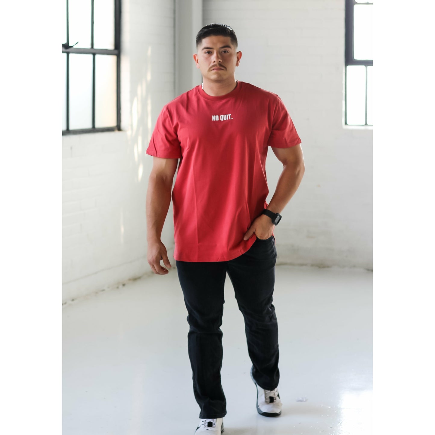 JACKED OVERSIZE  TEE - BURGUNDY - noquitsociety