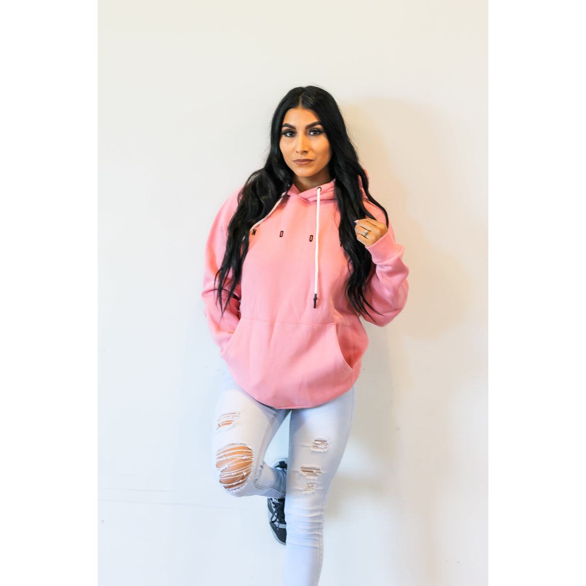 HOODIE- – ROSE noquitsociety ESSENTIAL PULLOVER
