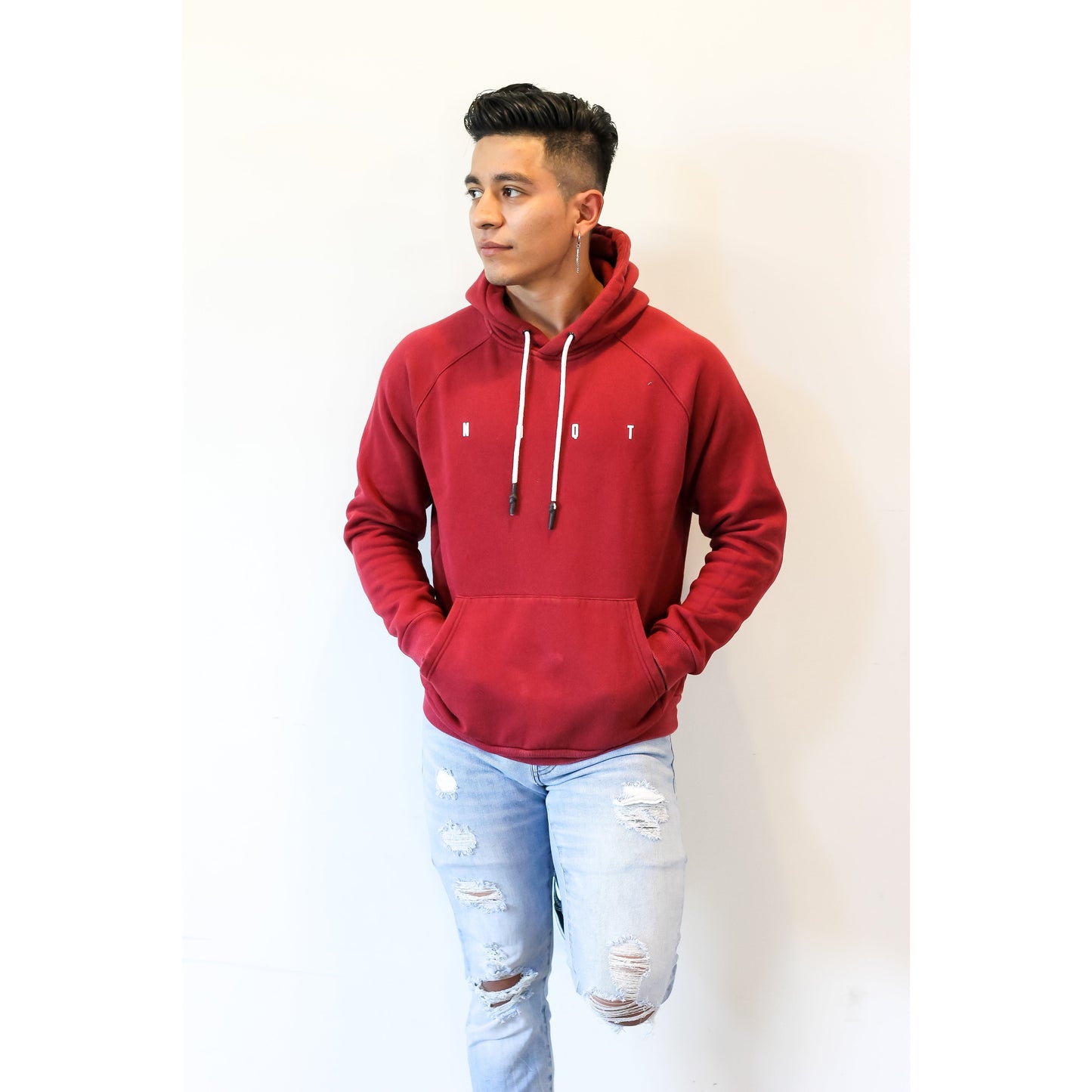 JACKED OVERSIZE HOODIE- BURGUNDY - noquitsociety