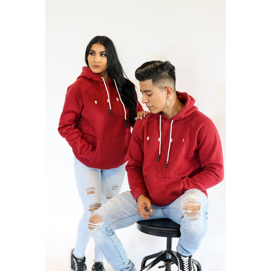 JACKED OVERSIZE HOODIE- BURGUNDY - noquitsociety