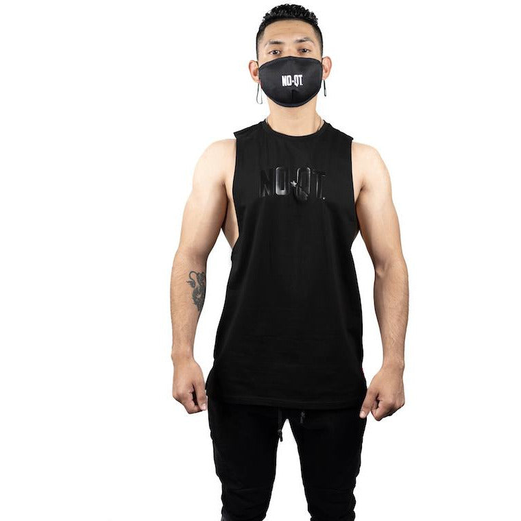 HYBRID MUSCLE TEE - BLACK - noquitsociety