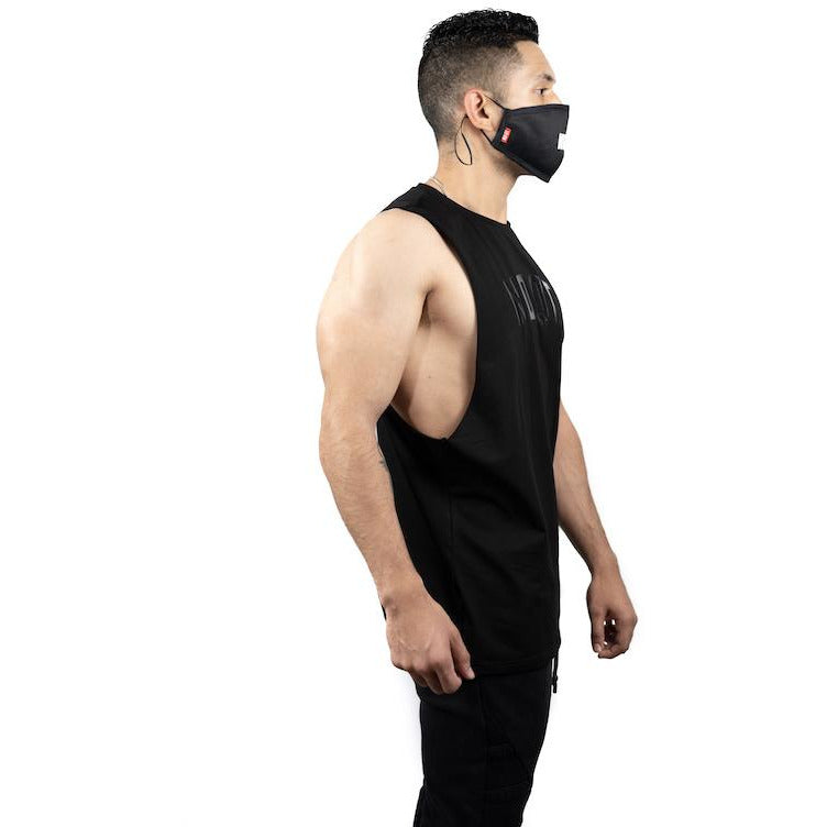 HYBRID MUSCLE TEE - BLACK - noquitsociety