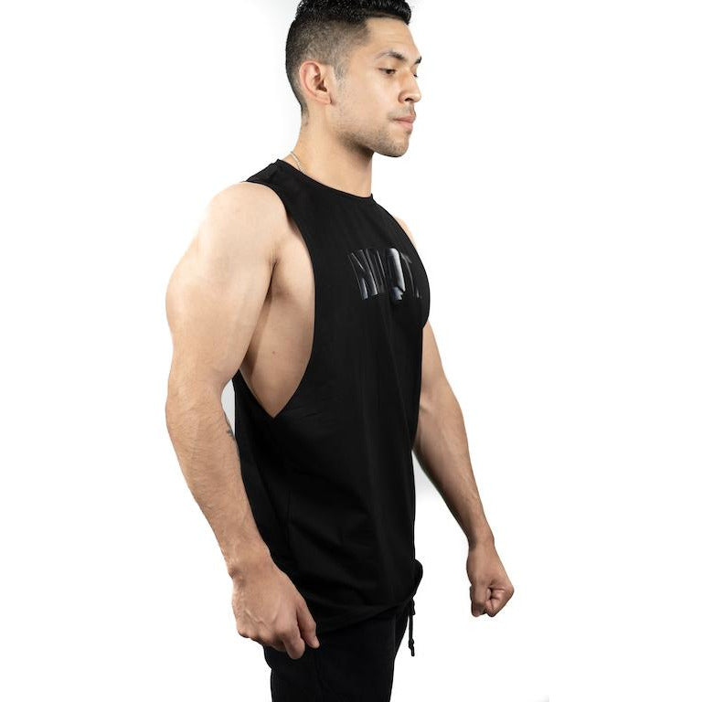 HYBRID MUSCLE TEE - BLACK - noquitsociety