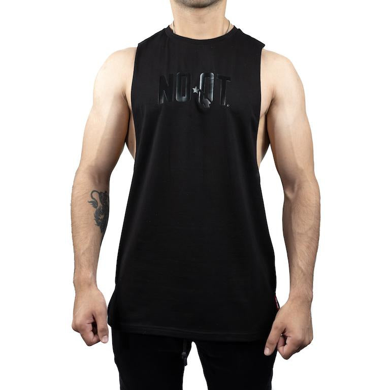 HYBRID MUSCLE TEE - BLACK - noquitsociety