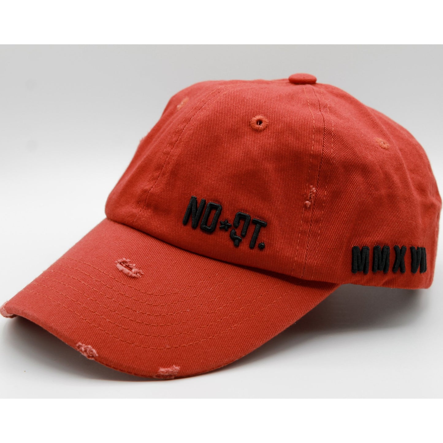 DISTRESSED DAD HAT -RED - noquitsociety