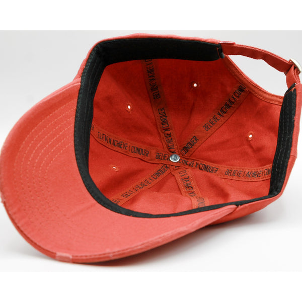 DISTRESSED DAD HAT -RED - noquitsociety
