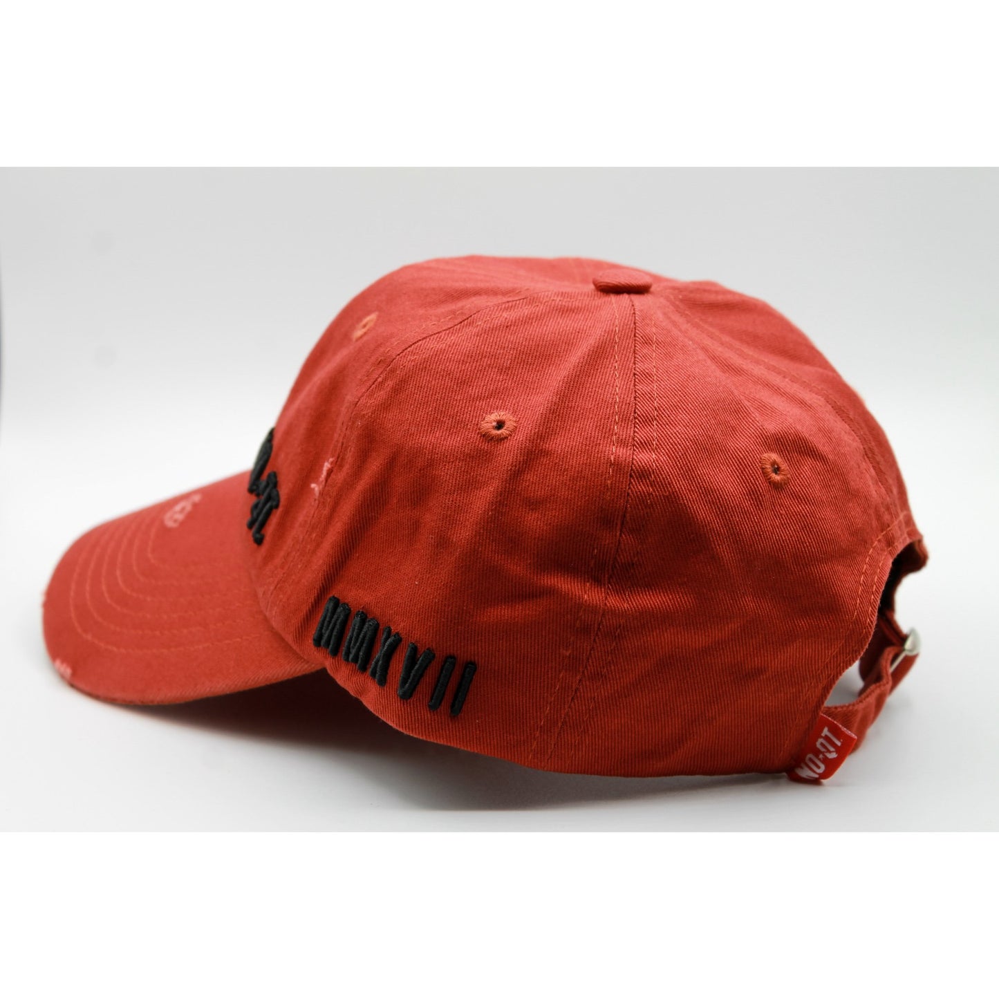 DISTRESSED DAD HAT -RED - noquitsociety